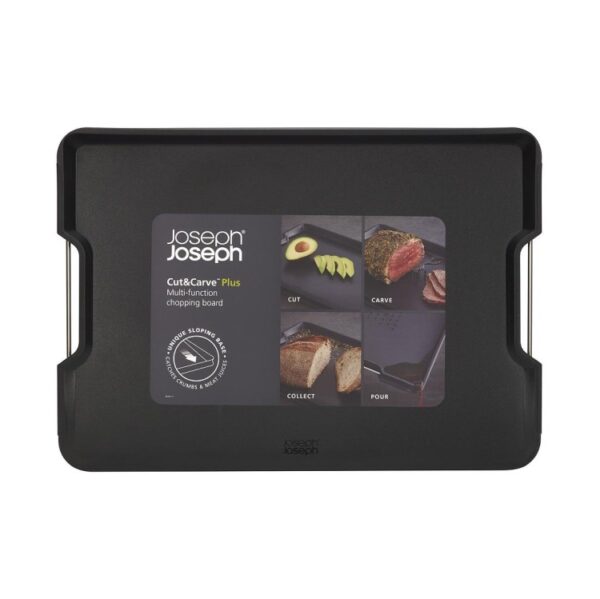 JOSEPH JOSEPH CUT & CARVE PLUS  CHOPPING BOARD - BLACK