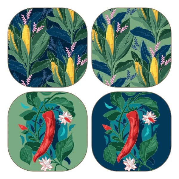 CORN/CHILLI COASTER - SET OF 4