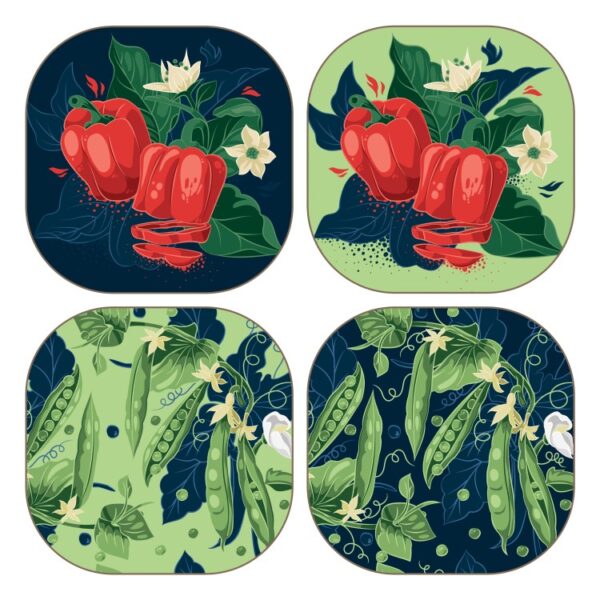 PEAS/PAPRIKA COASTER - SET OF 4