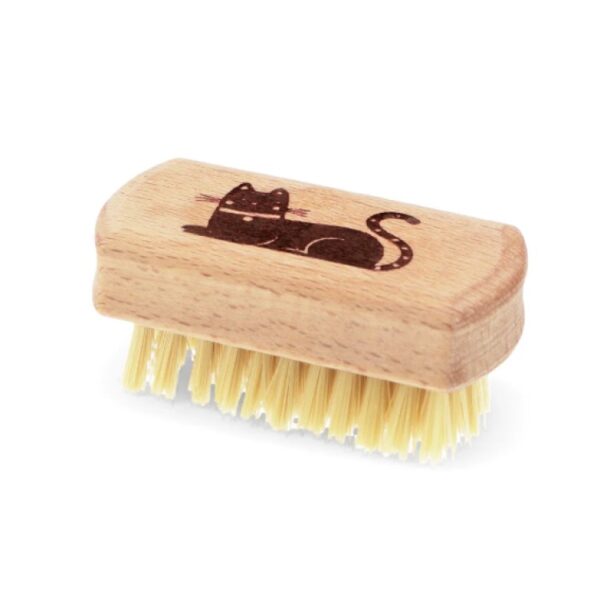 MINI WOODEN NAIL BRUSH - CAT - Image 2