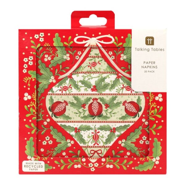 FOLKLORE RED CHRISTMAS PAPER NAPKINS