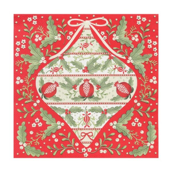 FOLKLORE RED CHRISTMAS PAPER NAPKINS - Image 2
