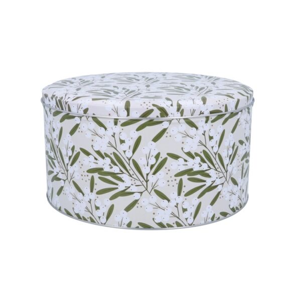 MISTLETOE IVORY CAKE TIN