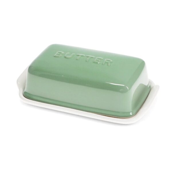 CERAMIC BUTTER DISH -GREEN
