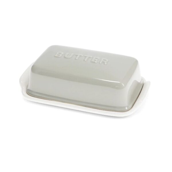 CERAMIC BUTTER DISH - GREY