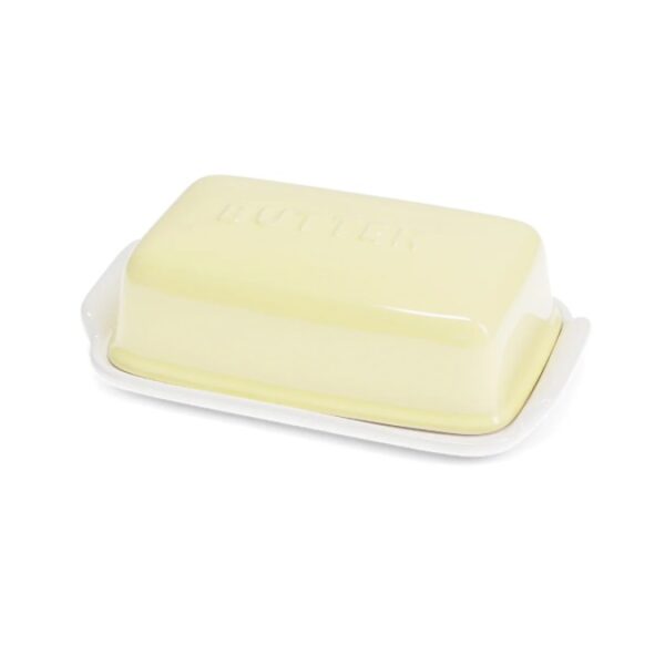 CERAMIC BUTTER DISH - YELLOW