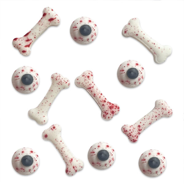 SUGAR DECORATIONS - EYEBALLS AND BONES - PACK OF 12