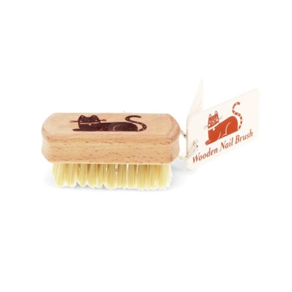 MINI WOODEN NAIL BRUSH - CAT - Image 3