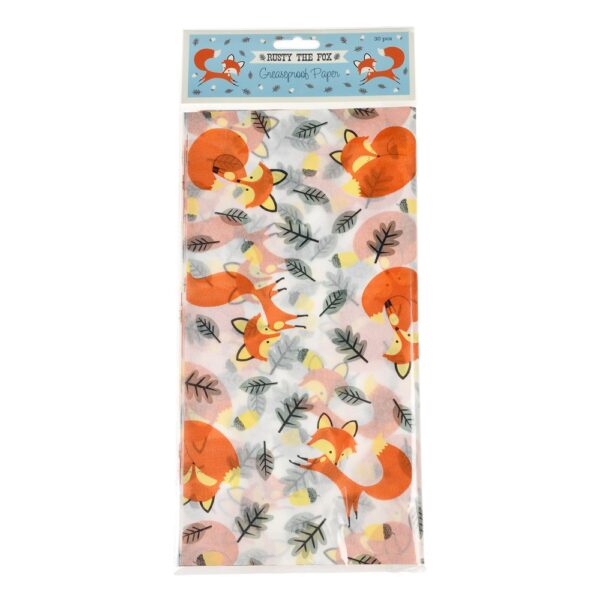 RUSTY THE FOX GREASEPROOF PAPER - 30 SHEETS