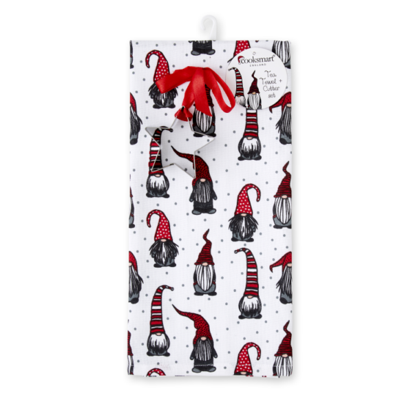 CHRISTMAS  GONKS TEA TOWEL AND CUTTER SET - Image 3