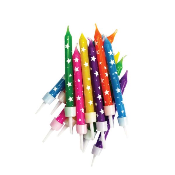 CANDLES - MULTICOLOURS WITH STARS