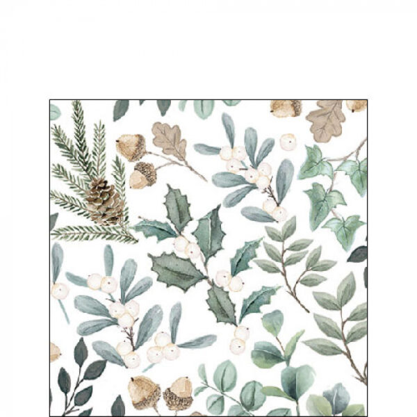 COLLECTION OF LEAVES COCKTAIL PAPER NAPKINS