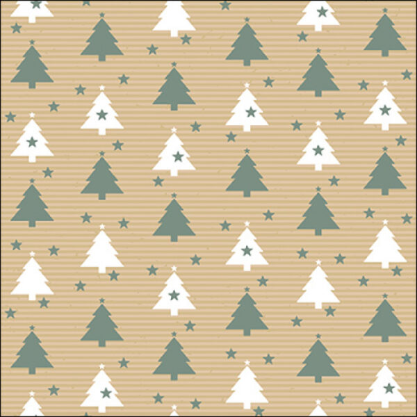 TREES AND STARS GREEN PAPER NAPKINS