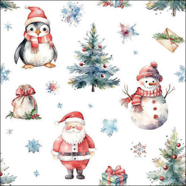 CHRISTMAS TRIO WHITE PAPER NAPKINS