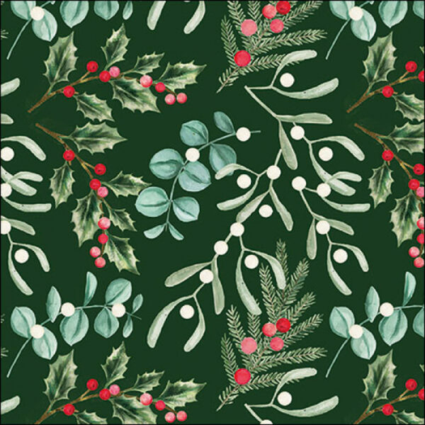 FOLIAGE SCATTER GREEN PAPER NAPKINS