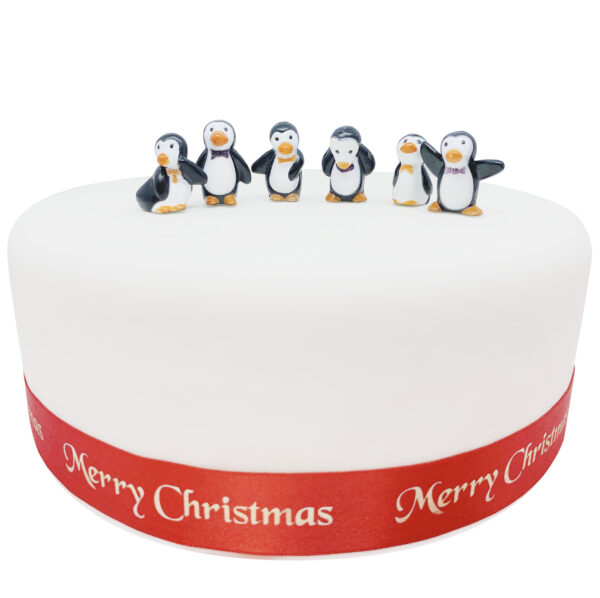 PENGUIN CHRISTMAS CAKE TOPPERS  - SET OF 6