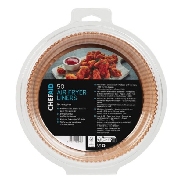 ROUND  16CM PAPER AIR FRYER LINERS - PACK OF 50