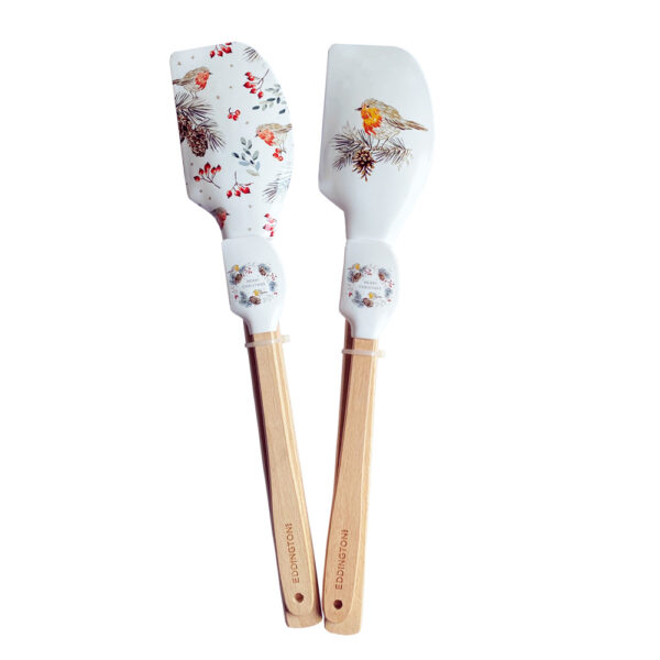 CHRISTMAS ROBIN SPATULAS - SET OF 2 / CHOICE OF DESIGN