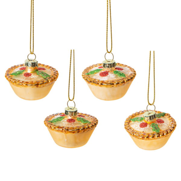'MINCE PIE' BAUBLE DECORATIONS - SET OF 4 - Image 2