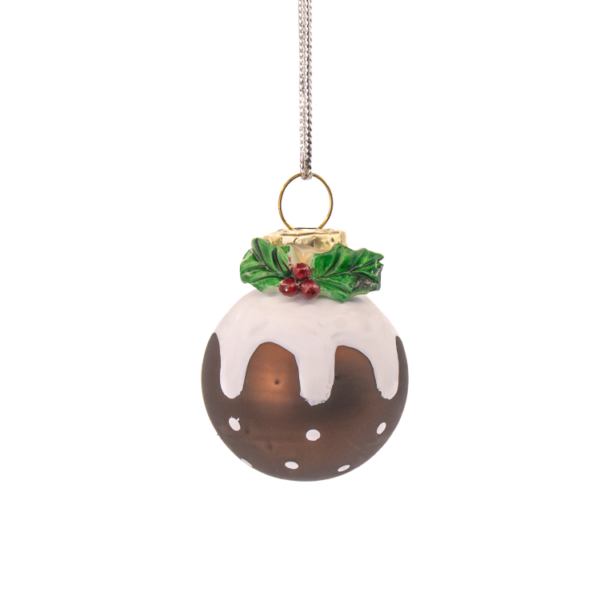 'MINI CHRISTMAS PUDDING' BAUBLE DECORATIONS - SET OF 6 - Image 2