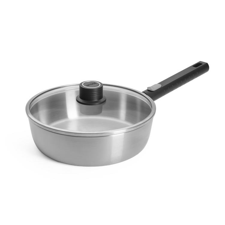 WOLL 'LOGIC STEEL' SAUTE PAN WITH LID & REMOVABLE HANDLE - 24CM
