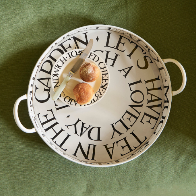 EMMA BRIDGEWATER BLACK TOAST LARGE HANDLED TRAY