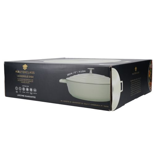 MASTERCLASS NON STICK SHALLOW CASSEROLE - 28CM/4 LITRE - MINT - Image 4