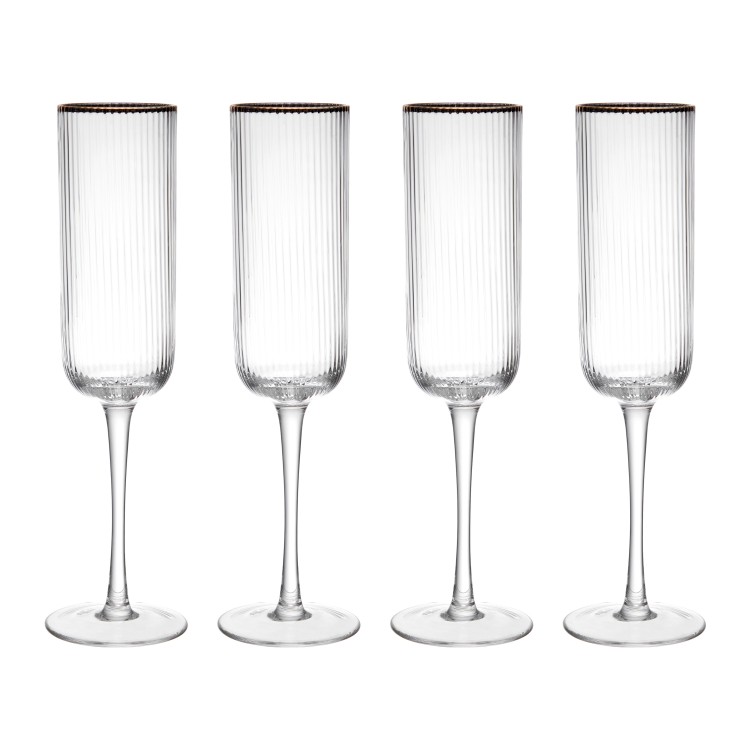 MIKASA SORRENTO GOLD RIM FLUTES - SET OF 4 - Image 2
