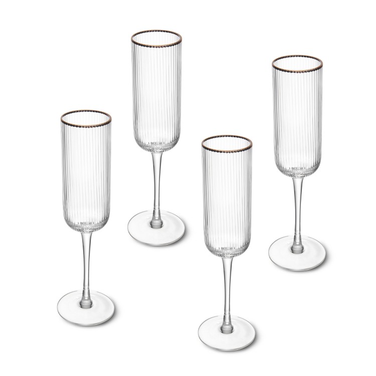 MIKASA SORRENTO GOLD RIM FLUTES - SET OF 4 - Image 4