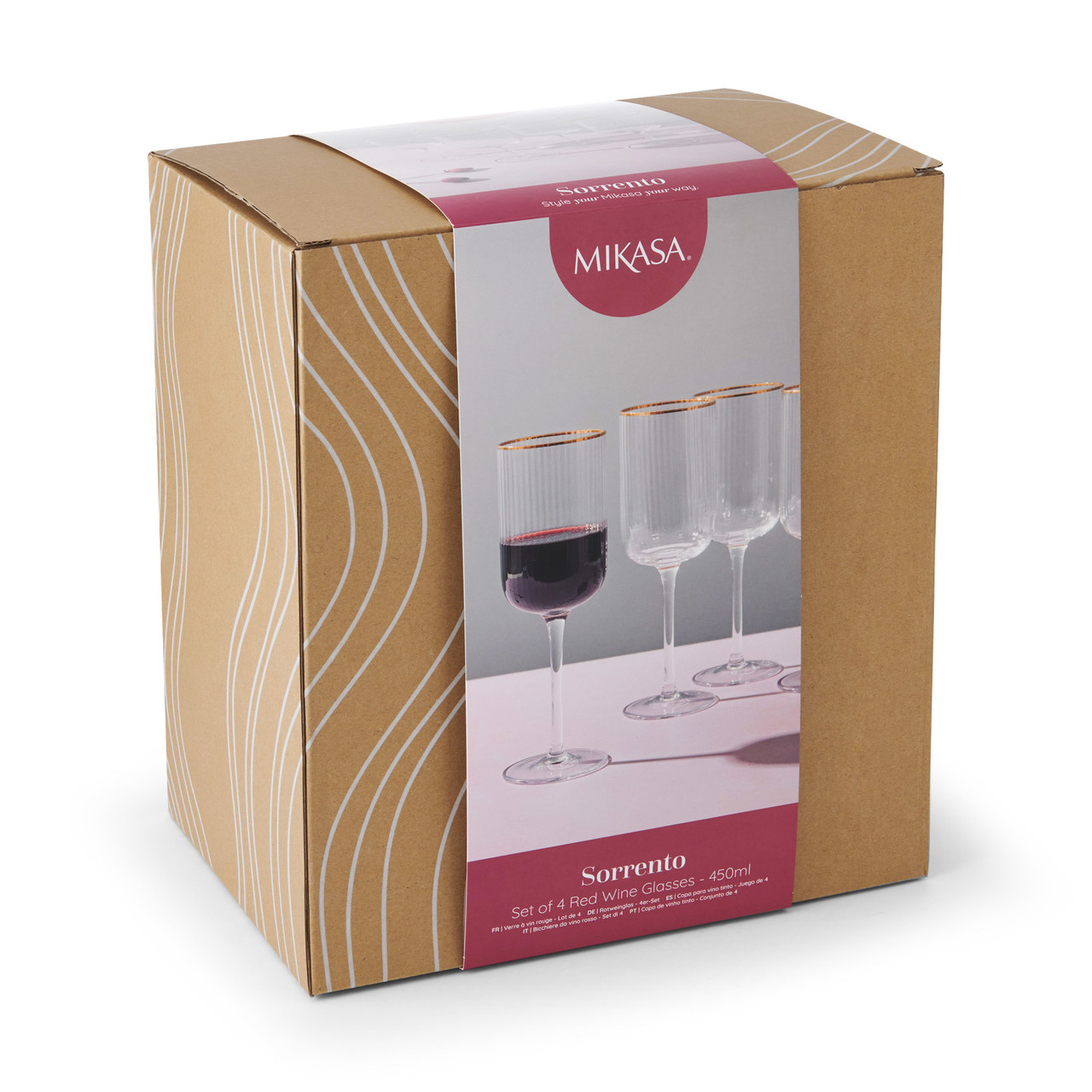 MIKASA SORRENTO GOLD RIM WINE GLASS - SET OF 4 - Image 4