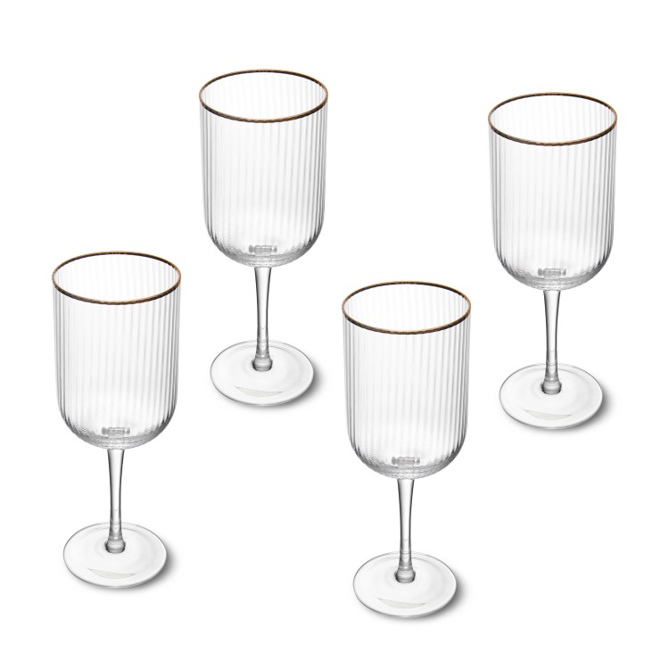 MIKASA SORRENTO GOLD RIM WINE GLASS - SET OF 4 - Image 2
