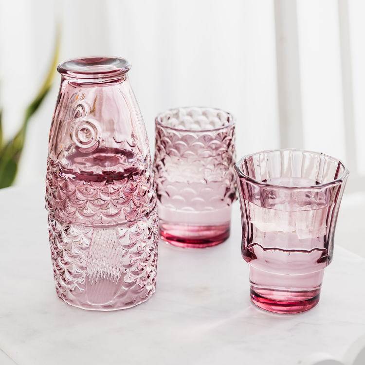 FISH STACKING GLASSES - PINK