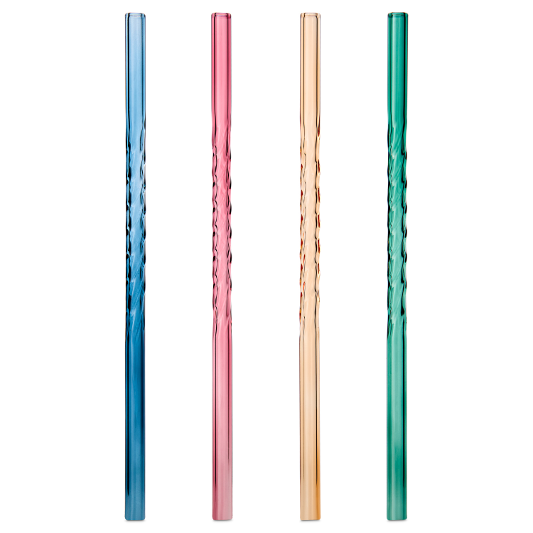 UBERSTAR TWIST GLASS STRAWS AND CLEANING BRUSH SET - SET OF 4 - Image 4