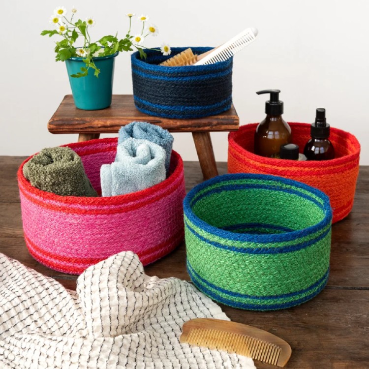 WOVEN JUTE BASKETS - SET OF 4