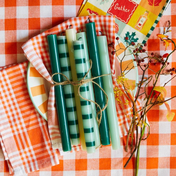 GINGHAM COTTON TABLECLOTH - ORANGE - Image 3