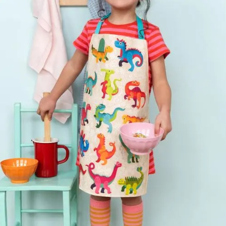 WIPEABLE CHILDREN'S APRON - BABY DINO