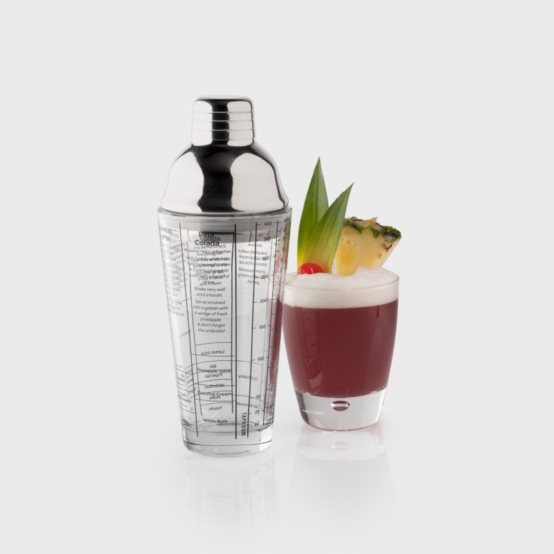 GLASS RECIPE COCKTAIL SHAKER