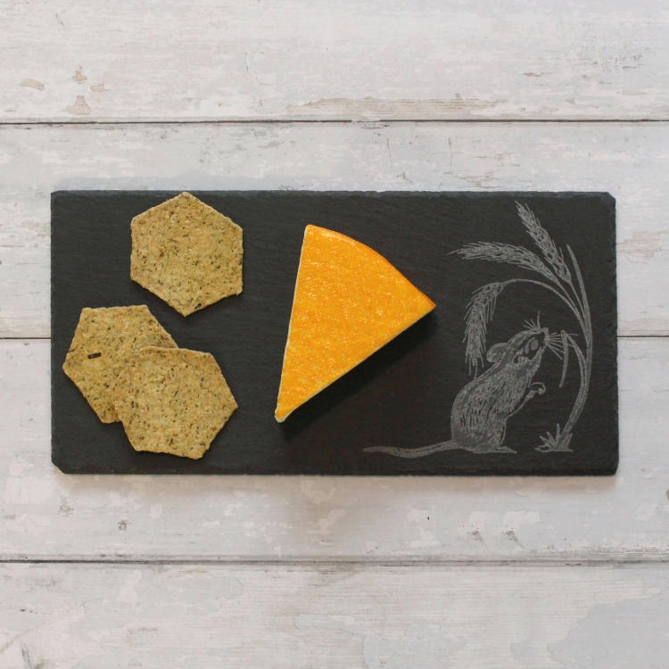 MOUSE SLATE SERVING TRAY 30 X 15CM