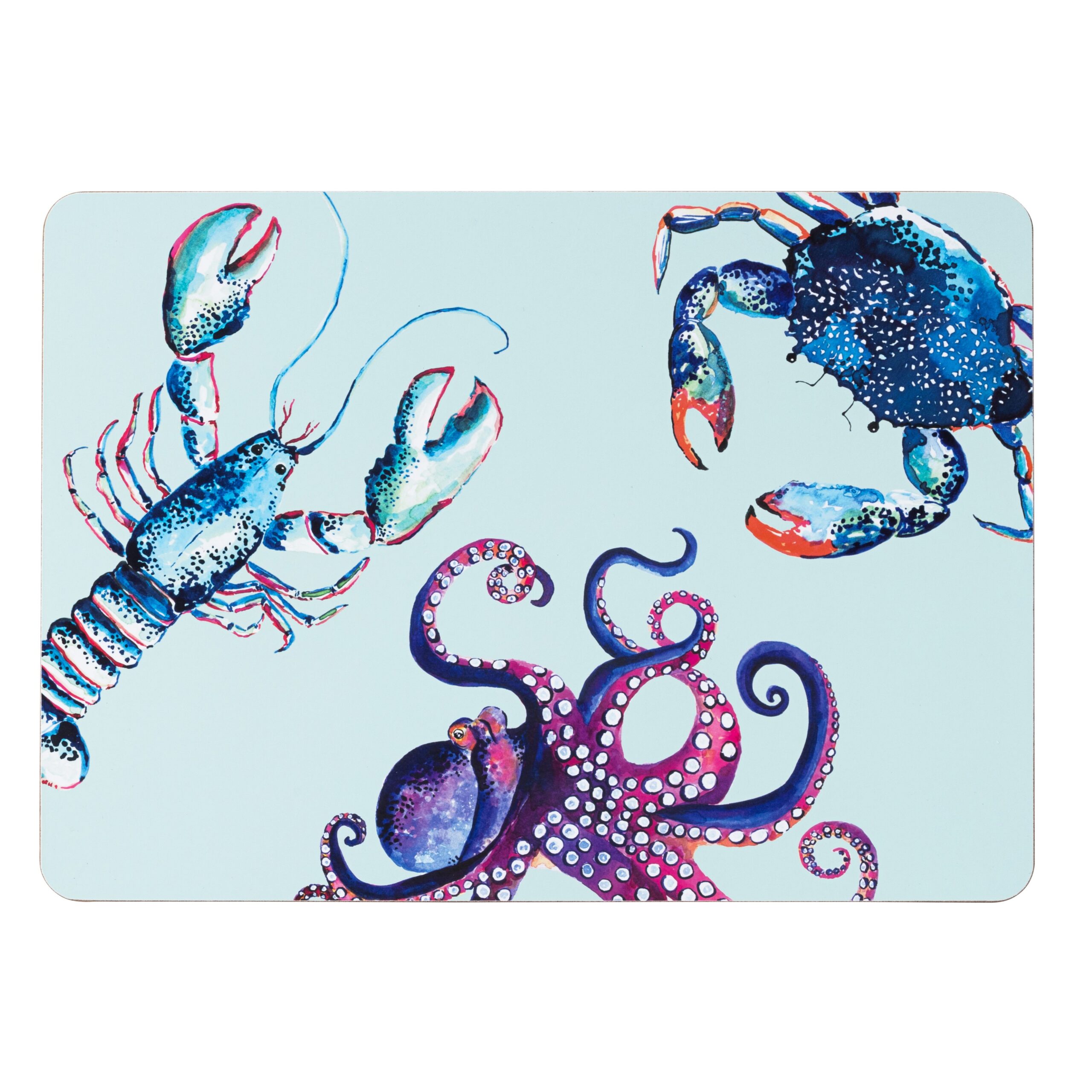 DISH OF THE DAY PLACEMATS (2 BLUE/2 ORANGE)- SET OF 4