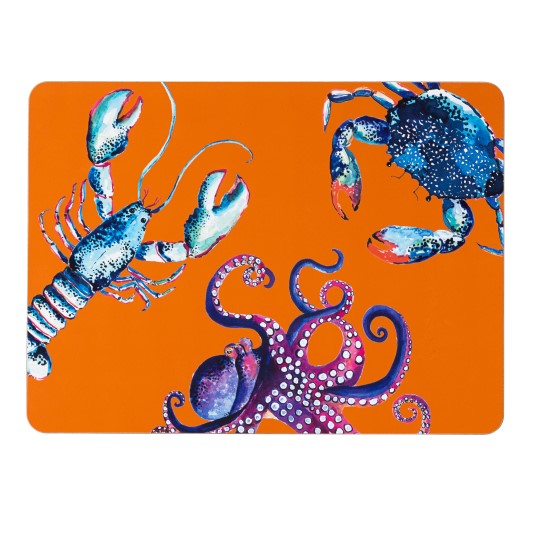 DISH OF THE DAY PLACEMATS (2 BLUE/2 ORANGE)- SET OF 4 - Image 3