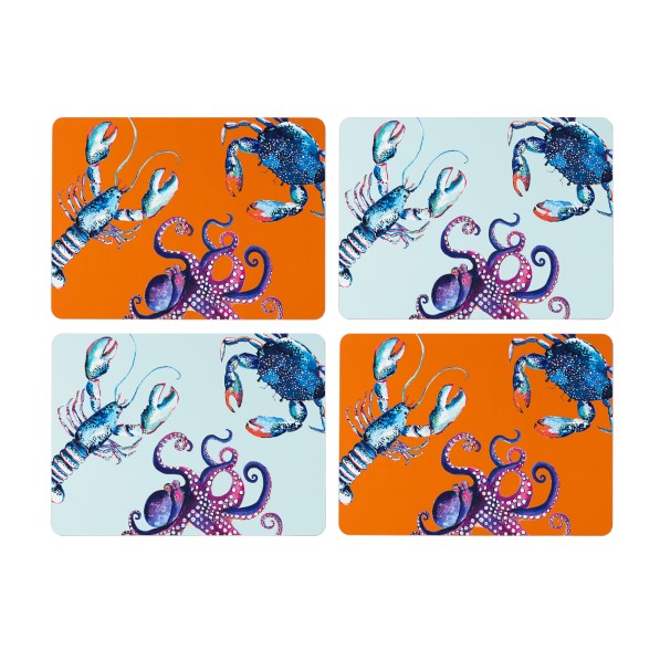 DISH OF THE DAY PLACEMATS (2 BLUE/2 ORANGE)- SET OF 4 - Image 2