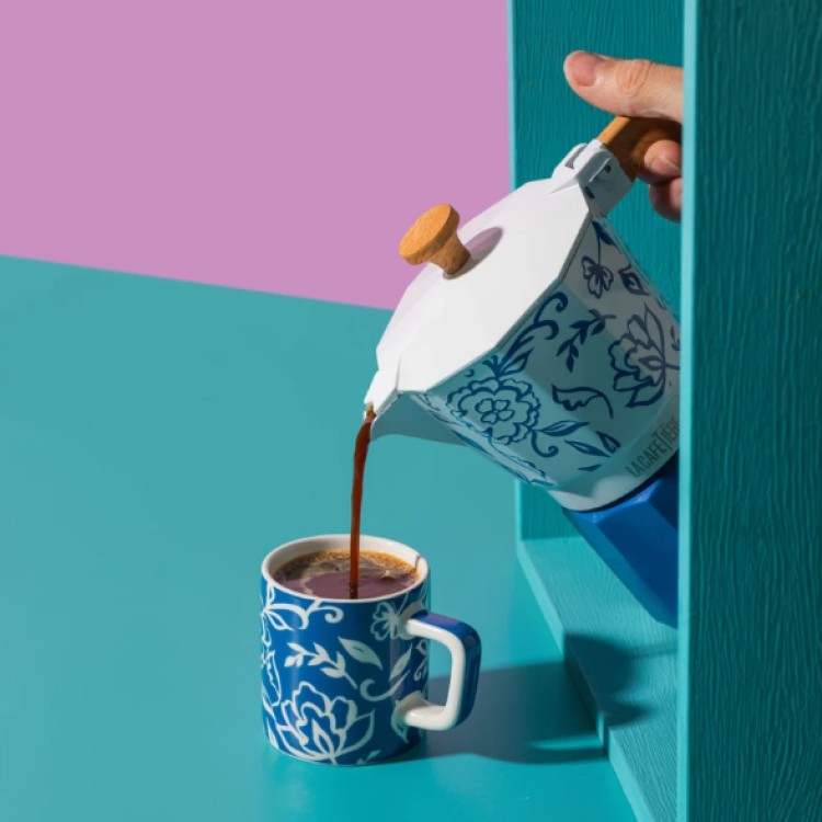 BLUE FLORAL ESPRESSO CUP - Image 2