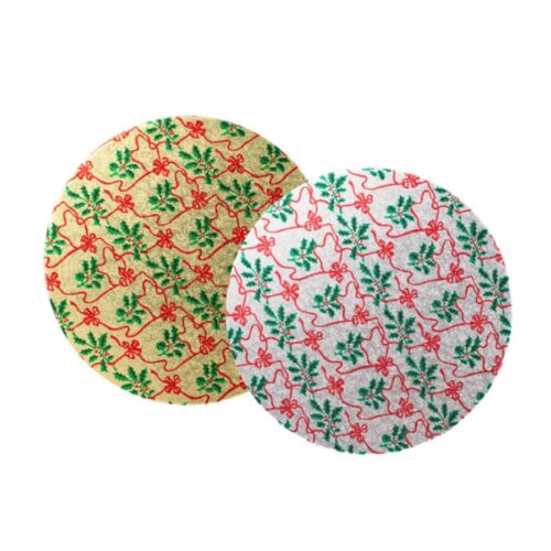 CAKEBOARD - ROUND THIN - CHRISTMAS