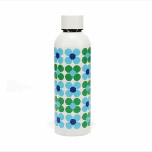 BLUE AND GREEN DAISY METAL WATER BOTTLE