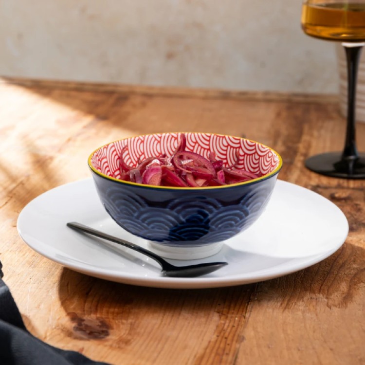 MIKASA NIBBLE BOWL - BLUE ARCHED - Image 2