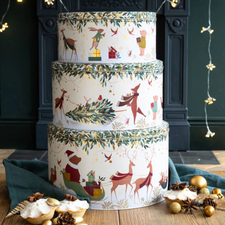 SARA MILLER 'WOODLAND TALES BEAR' SINGLE ROUND CAKE TINS - CHOICE OF 3 SIZES