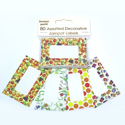 PATTERNED JAMPOT LABELS  - PACK OF 80