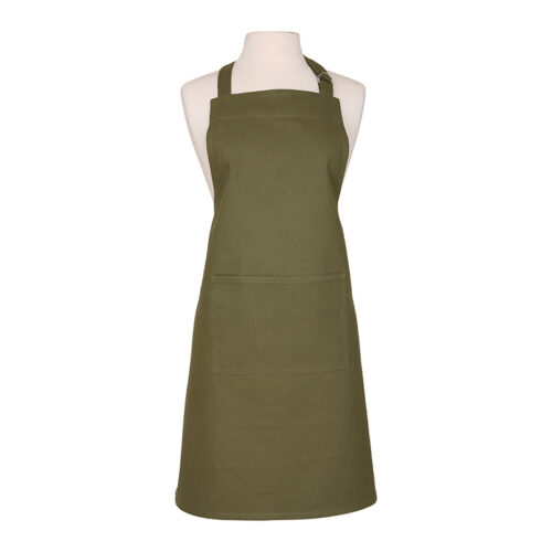 OLIVE GREEN COTTON APRON