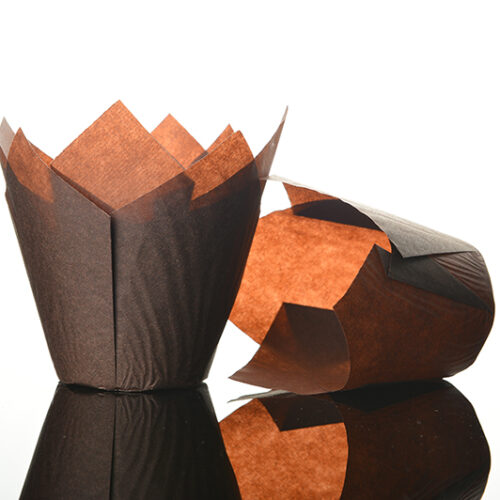 CHOCOLATE TULIP MUFFIN WRAPS - PACK OF 50