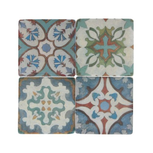 PERIOD MOSAIC DESIGN RESIN COASTER